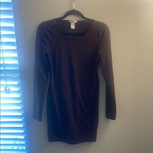 Basic Long Sleeve Dress in Deep Purple